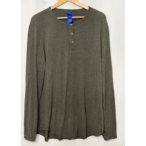 Kit and Ace Long Sleeve Henley Shirt Men's Large Cashmere Blend Athleisure